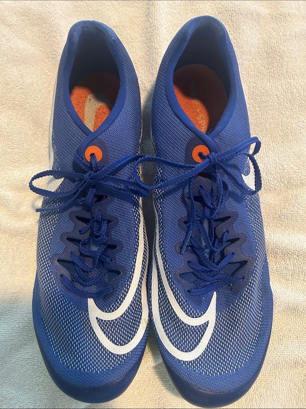 Nike Men's Athletic Shoes Blue with White and Orange Accents